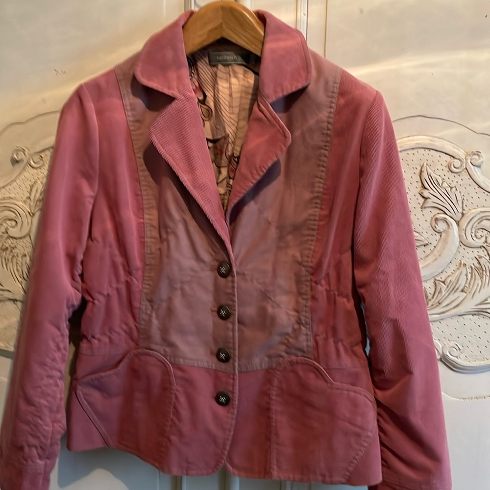 Sandwich vintage pink boho corduroy blazer